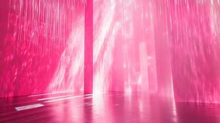 Abstract pink light rays radiating outward
