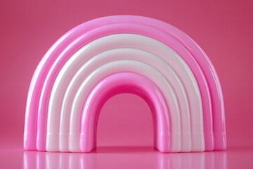 Naklejka premium Pink and White Abstract Rainbow Arch