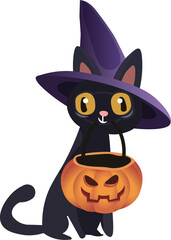 Halloween ghost character illustration isolated & Trick or Treat color illustration vector
