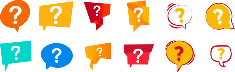Question mark sign icon. Help symbol. FAQ sign.
Web help and support template with question marks and Colorful Vector Illustration