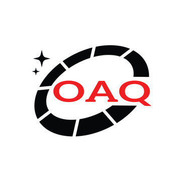 OAQ Creative Circular Logo Design in Red and Black for Corporate Branding and Technology, OAQ Red and Black Tech Logo with Circular Elements for Branding and Visual Identity, OAQ LOGO, OAQ vector logo
