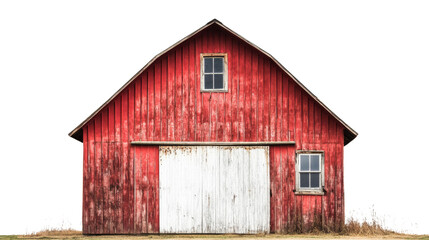 Fototapeta premium Red barn, isolated on transparent background