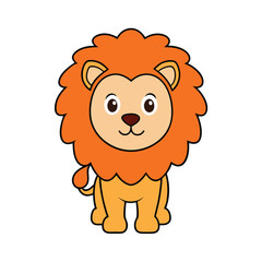 Cartoon Clipart Vector Lion Illustration for Branding and Design.