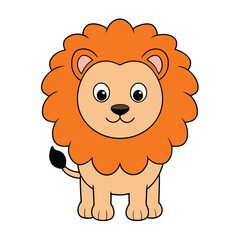 Cartoon Clipart Vector Lion Illustration for Branding and Design.
