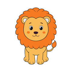 Cartoon Clipart Vector Lion Illustration for Branding and Design.