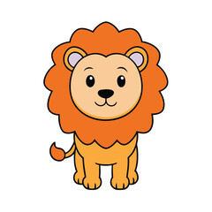 Cartoon Clipart Vector Lion Illustration for Branding and Design.