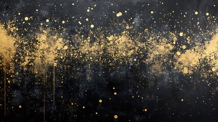 Obraz premium Deep black with gold particles forming a starry effect
