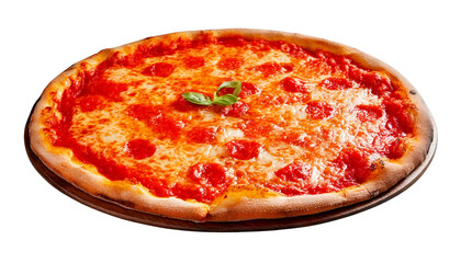 Cheese and Tomato Sauce Pizza Isolated on a White Background