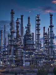 Oil refinery plant, industry, energy, production, factory, petrochemical, refining, processing, equipment