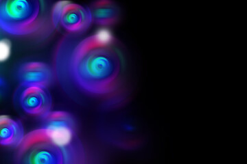 Abstract modern geometric circle soft light blue gradient background blurred colorful neon color flow trendy hologram effect graphics futuristic design for pattern banner web technology digital