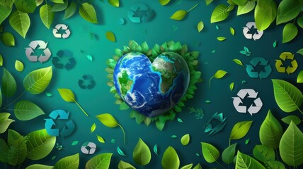 Ecology concept. World Environment Day background with paper cut and craft style.