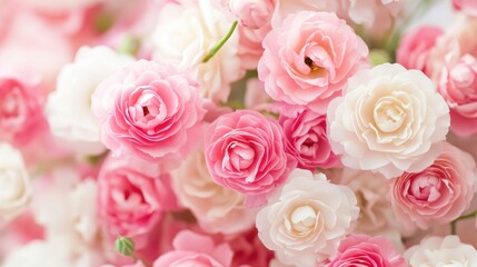 Soft Pink and White Roses Arranged in a Beautiful Floral Display