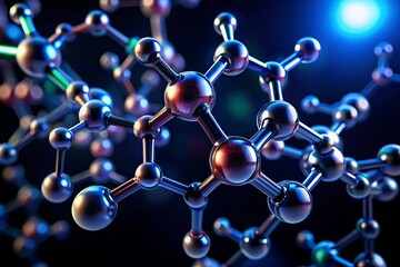 Stunning Silhouette Photography of a Rotating 3D Model of the MDMA Molecule on a Black Background, Ideal for Representing Ecstasy and Molecular Structures in Visual Media