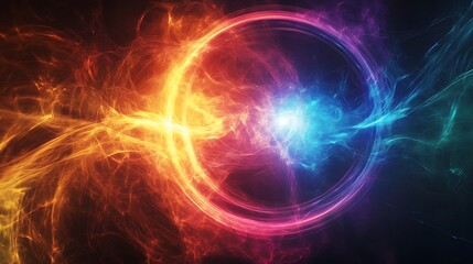 Fototapeta premium Circular gradient blending into dynamic energy lines