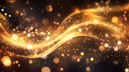 Abstract circular sparkles blending into soft waves