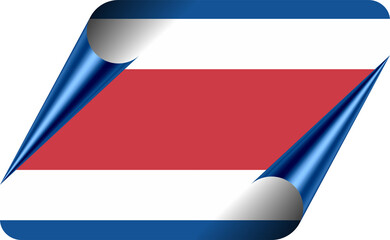 Costa Rica Flag with Modern Folded Paper Effect
