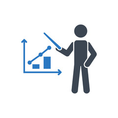 Person Presenting Growth Chart Icon