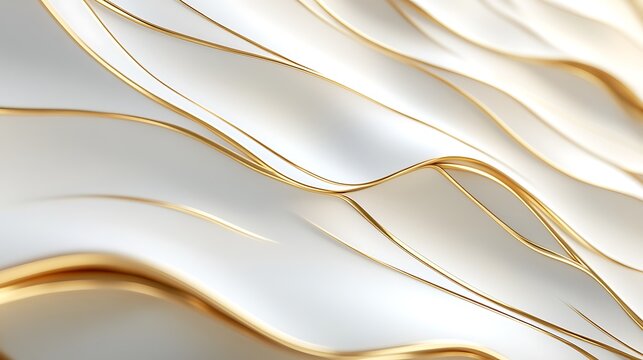 Elegant gold patterns over a smooth white base