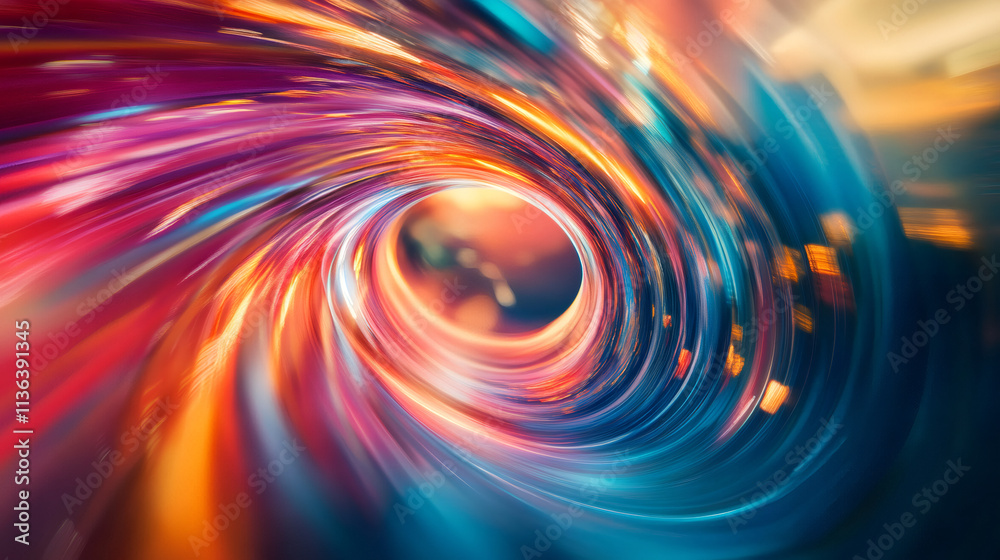 Aufkleber vibrant vortex spinning and producing a captivating visual display, ideal for energy, velocity, and 
