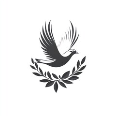 Obraz premium Dove with olive branch, peace symbol.