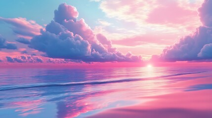 Blue and pink hues blending with soft light reflections