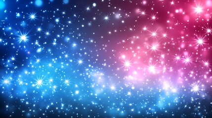 Obraz premium Abstract blue and pink sparkles scattered across a glowing backdrop