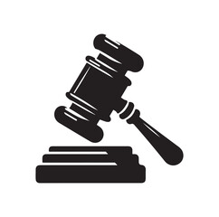 Judge Gavel silhouette vector illustration