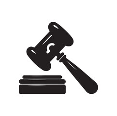 Judge Gavel silhouette vector illustration
