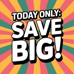 Today Only Save Big Sale Announcement Graphic