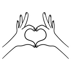 Hand drawn doodle love gesture on white background.