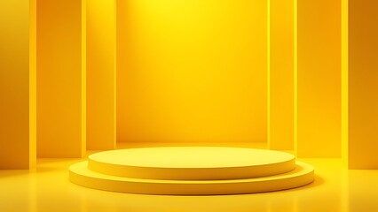 Yellow podium yellow background 3d yellow background yellow mustard background yellow