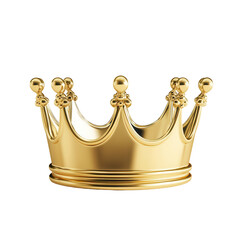 Majestic Golden Crown, Elegant Royal Design, Isolated on White Background, Symbol of Power and Prestige