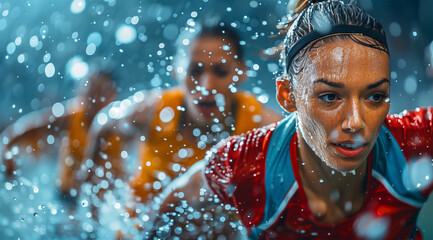 Athletes from Diverse Backgrounds Competing Together in Sports, Showcasing Unity and Team Spirit