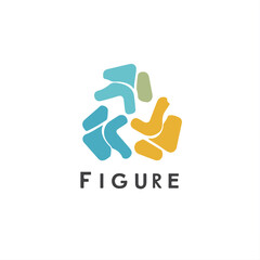 Figure folded logo design