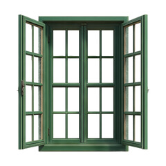 Obraz premium Green Window Isolated on Transparent Background
