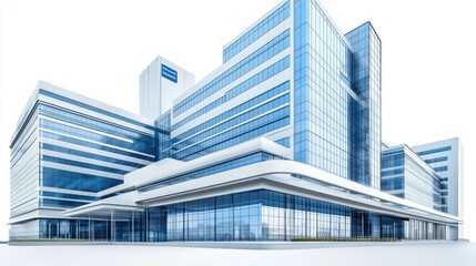 Obraz premium Modern Glass Building with Reflective Windows and Unique Design