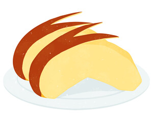 うさぎ形の赤リンゴのイラスト1