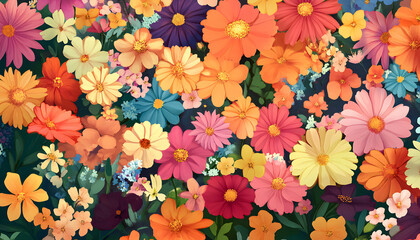 A Colorful Abundance Of Vibrant Blooming Flowers
