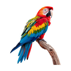 Fototapeta premium Vibrant Parrot Sitting on a Branch Isolated Image