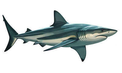 Fototapeta premium Illustration of shark (selachimorpha), closeup vector