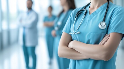 Medical doctor, surgeon, and anesthetist in a medical clinic or the ER, providing emergency care, promoting teamwork and patient trust in the hospital environment.