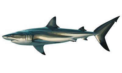 Fototapeta premium Illustration of shark (selachimorpha), closeup vector