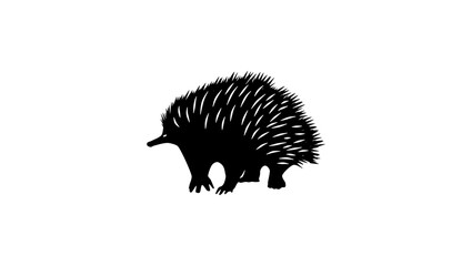 Echidna emblem, black isolated silhouette