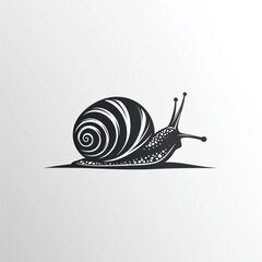 Stylized black and white snail illustration. (1)