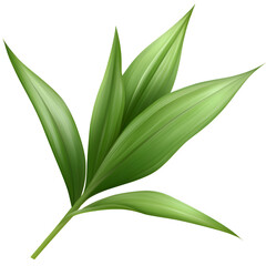 A detailed illustration of a vibrant green plant leaf, showcasing its natural texture and shape.