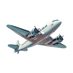 Vintage Airplane Isolated on Transparent Background