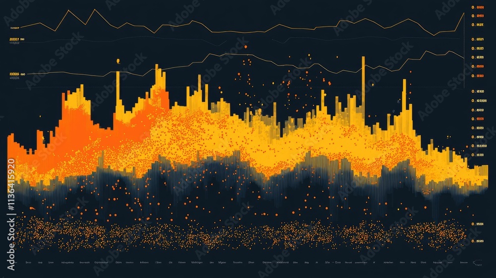 Poster dynamic data visualization of statistical trends and patterns