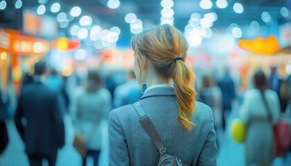 Explore a bustling career fair, where interns connect with top employers seeking talent Discover new job opportunities for career advancement This polished and professional networking event is a