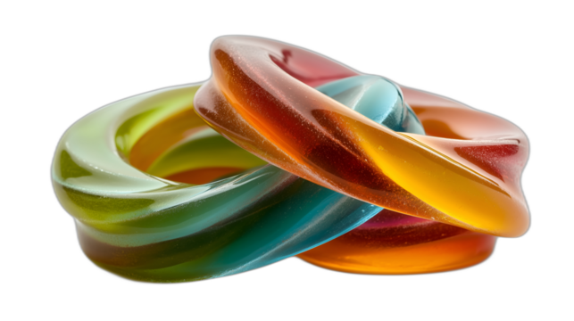 Traditional Christmas ribbon candy in rainbow colors