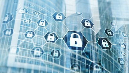 Cybersecurity concept. Data protection universal background